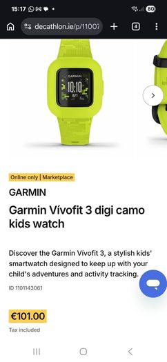 Garmin kids fitness tracker watch