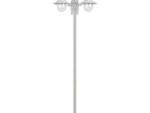 Garden Post Light E27 220 cm Aluminium 3-Lantern White