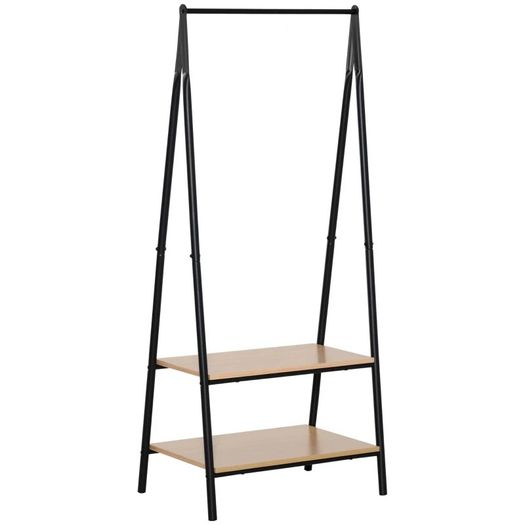 2-Tier Garment Rack Storage Shelves Metal Coat Clothes Stand Shoes Storage Organisation shelves Open Wardrobe Freestanding Tidy Rail 64 x 42.5 x 149 cm (FREE POSTAGE)