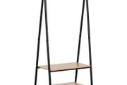 2-Tier Garment Rack Storage Shelves Metal Coat Clothes Stand Shoes Storage Organisation shelves Open Wardrobe Freestanding Tidy Rail 64 x 42.5 x 149 cm (FREE POSTAGE)