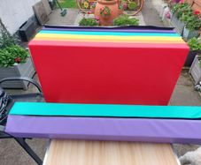Play Factory Soft Play Foldable Colour Mat, Soft Play Balance Beam and Stepping Stone Balance Beam Set