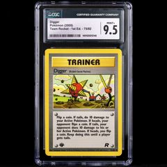 Digger (Rocket's Secret Machine) 1st Edition 75/82 CGC 9.5 Mint+ Uncommon WOTC Team Rocket Set 2000 Pokemon Card Vintage
