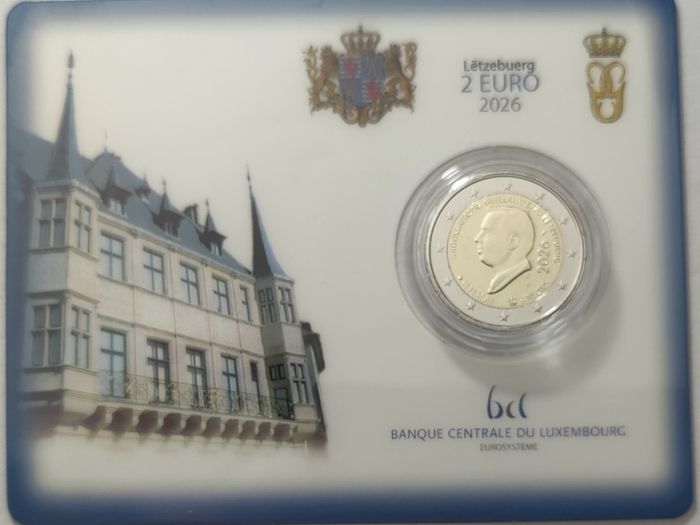 Luxembourg 2 Euro Brilliant Uncirculated Coin 2026 - Accession to the Throne and 45th Birthday of Grand Duke Guillaume V