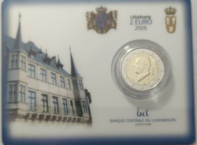 Luxembourg 2 Euro Brilliant Uncirculated Coin 2026 - Accession to the Throne and 45th Birthday of Grand Duke Guillaume V