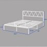 King Size Bed Frame with Headboard, Heavy Duty Metal Under Bed Storage, No Box Spring Needed, Easy Assembly, White Image 2