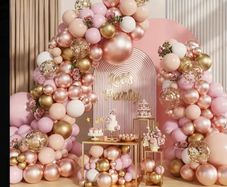 Pink and Gold theme balloons