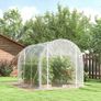 6m Garden Tunnel Greenhouse tunnel greenhouse 195x295x195cm galvanized steel frame, 150 g/m PE cover transparent Image 6