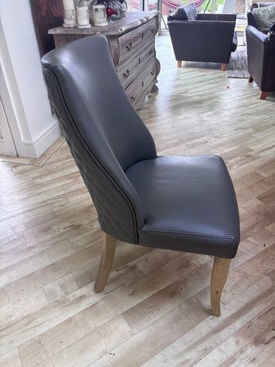 Millie Dining Chair Faux Leather x 8 in Grey
