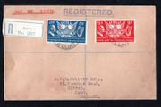 1939 Ireland US Constitution (150th Anniversary) Commemorative Stamps First Day Cover (FDC) with Baile Atha Cliath (Dublin) Cancel and Dublin Registered label No 287. Noted multiple  cancel on the reverse.