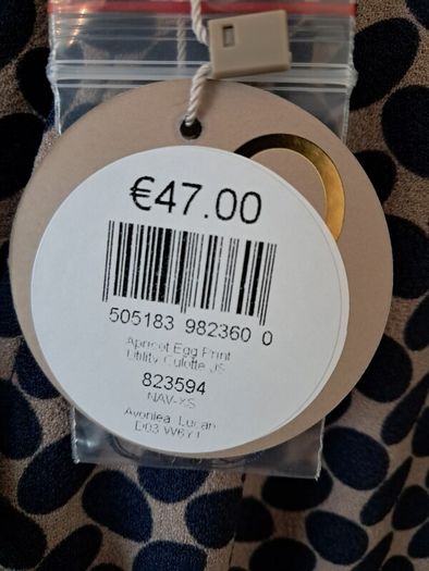 BNWT Apricot Egg Print Utility Culotte Jumpsuit
