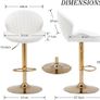 Set of 2 Luxury Bar Stools swivel with a stunning gold chrome base Image 7