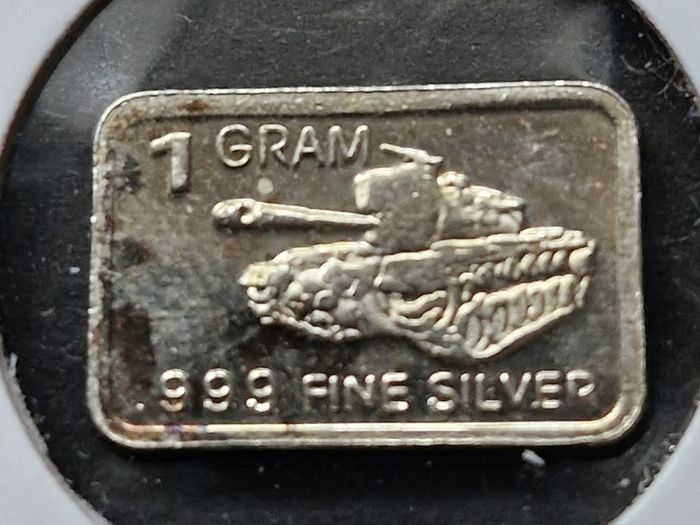 1 gram Silver .999 Tank Bar