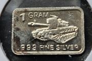 1 gram Silver .999 Tank Bar