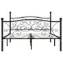Bed Frame with Slatted Base Black Metal 120x200 cm Image 3