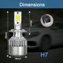 H7 H11 C6 LED Car Headlight Conversion Kit COB Bulbs 36W 6000K White High Light Image 2