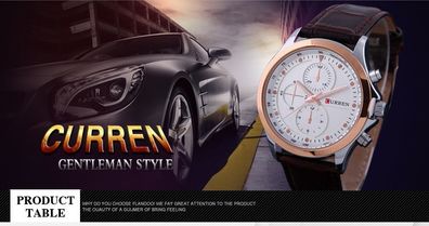 Mens Luxury CURREN Quartz Watch