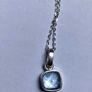Silver Pendant with square cushion shaped natural Topaz Stone Image 4