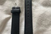 black genuine leather watch strap