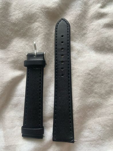 black genuine leather watch strap