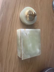 onyx cigarette holder and lighter