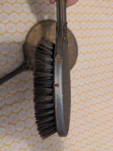 Vintage hairbrush and mirror