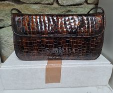 Bronze marble croc Handbag