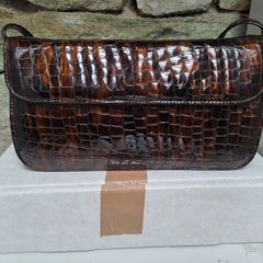Bronze marble croc Handbag