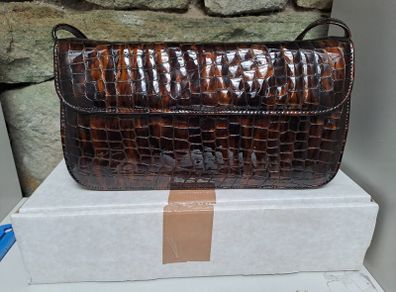 Bronze marble croc Handbag