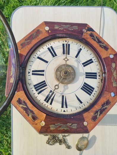 19th-century antique wall clock
