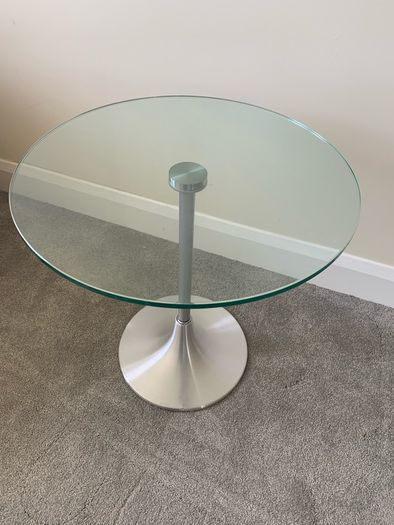 Glass top side table