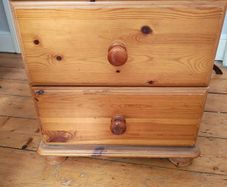 Pine bedside drawers