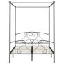 Canopy Bed Frame Grey Metal 160x200 cm Image 4