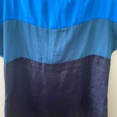 Navy teal and  blue colour block top size 12