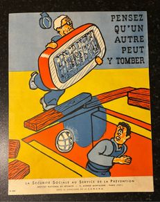 Original 1950's French Industrial Safety Poster