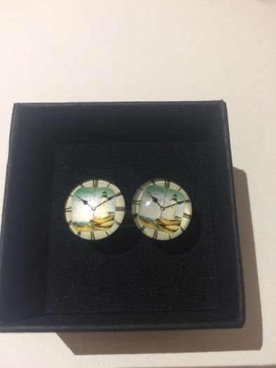 Clock glass cufflinks