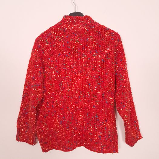 Savida Chunky Red Speckled Cable Knit Jumper 14UK/42EU