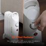 5 Fin Oil Filled Radiator with Adjustable Thermostat and Overheat Protection, 650W, White Image 3
