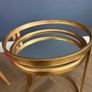 Small brass coffee table with mirror on top. Light, 40 cm diameter, elegant and classy. No damages as per pictures Image 5