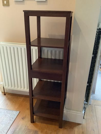 Corner Shelving Unit with Hidden Drawer