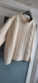 VINTAGE Original Aran 100% Wool Jumper (UNISEX) - Fit Ladies Size 12-14UK or Fit Mens Size M