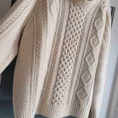 VINTAGE Original Aran 100% Wool Jumper (UNISEX) - Fit Ladies Size 12-14UK or Fit Mens Size M
