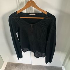 Naf Naf black detailed jacket style top