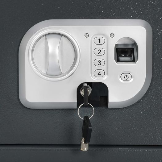 Digital Safe with Fingerprint Dark Grey 35x25x25 cm
