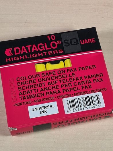 10 X Dataglo Square Highlighters Pen Permanent Markers 10 Pack Bundle Brand New