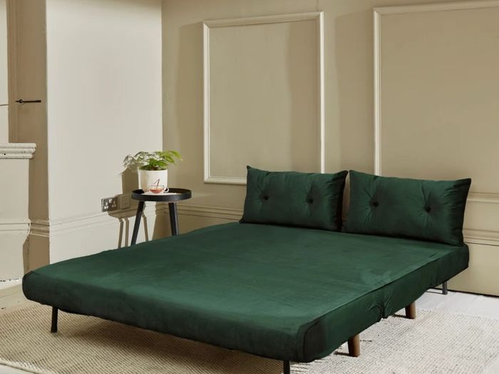 2 Seater Double Sofa Bed - Green Velvet