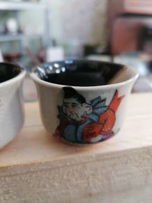 Vintage set of 5 Sake drinking vessels