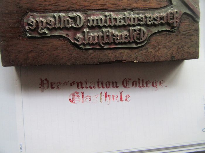 Presentation college glasthule Dublin Printing Block