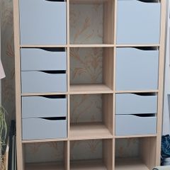 ikea Oak Kallax Unit with cabinets and drawers