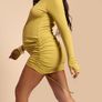 plt chartreuse maternity bodycon dress Image 2