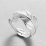 Adjustable Silver Feather Ring Image 5